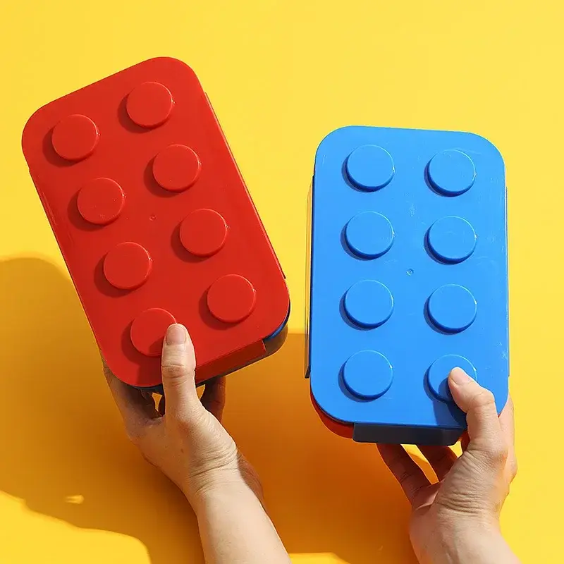 Creative Lunch Box Color Building Blocks Bento Box For Children's Student Portable Outdoor Picnic Fruit Salad Tableware
