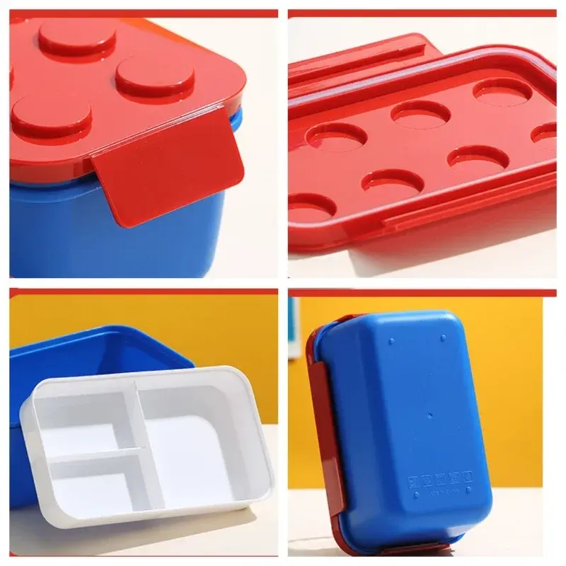 Creative Lunch Box Color Building Blocks Bento Box For Children's Student Portable Outdoor Picnic Fruit Salad Tableware