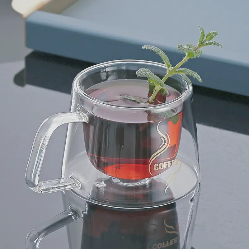 1/2PCS Double Wall Glass Coffee Mug Heat Resistant Tea Milk Juice Coffee Water Espresso Cup Thermo Insulated Cup for Household