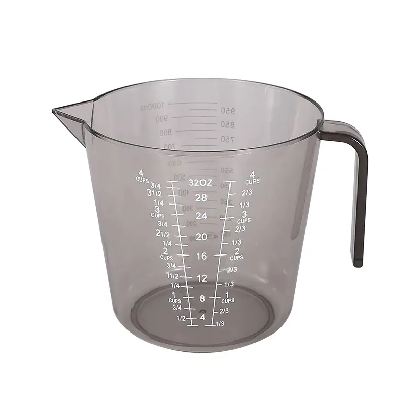 Measuring Cup Premium Graduated Transparent Heat Resisting Plastic Milk Cups Pour Spout with Handle Kitchen Tool Microwavable