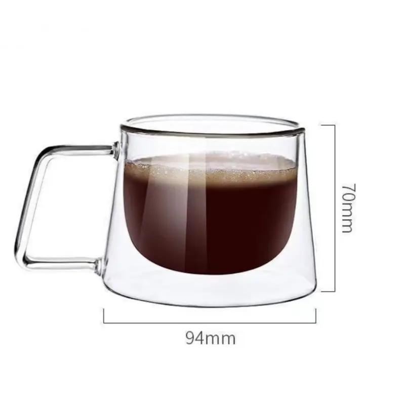 1/2PCS Double Wall Glass Coffee Mug Heat Resistant Tea Milk Juice Coffee Water Espresso Cup Thermo Insulated Cup for Household
