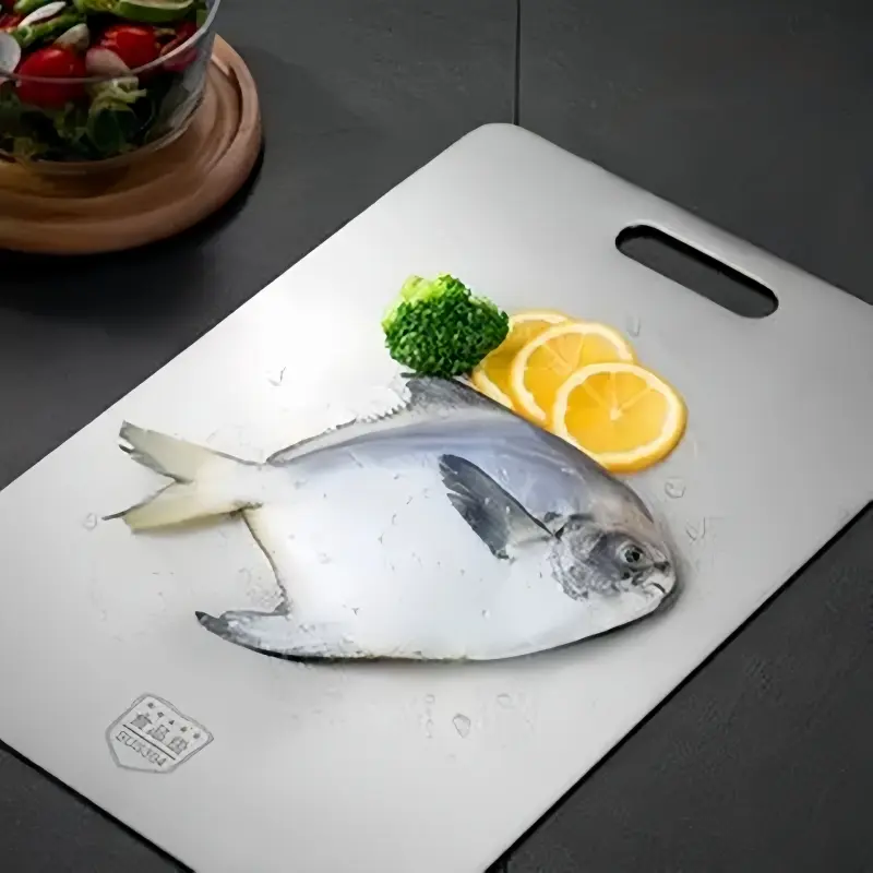 304 Stainless Steel Panel and Chopping Board Kitchen Household Double Sided Kneading Dough Fruit Meat Chopping Cutting Board
