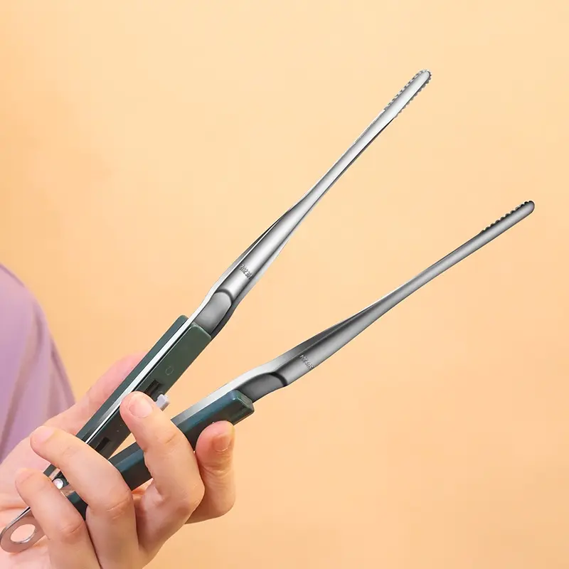 Food Tongs Portable Barbecue Stainless Steel Kitchen Steak Salad Clamp Serving Buffet Clip Cooking BBQ Tweezer Gadgets for Home