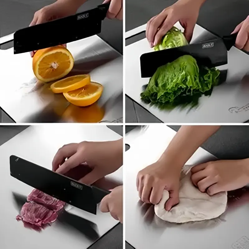 304 Stainless Steel Panel and Chopping Board Kitchen Household Double Sided Kneading Dough Fruit Meat Chopping Cutting Board