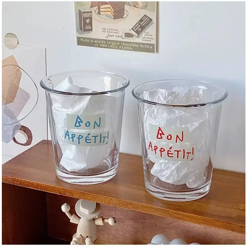 320ML Transparent Glass Korean Ins Style American Iced Latte Coffee Milk Juice Beverage Black Tea Cup Cocktail Glassware Gift
