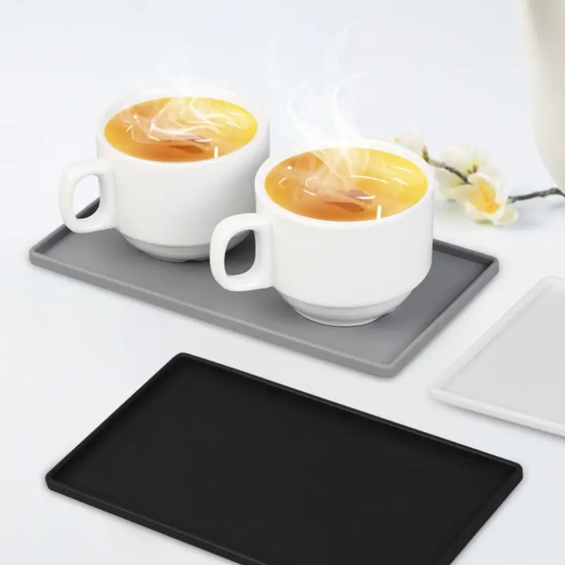 Silicone Heat-resistant Coaster Anti-slip Scratch Double Hotel Rectangular Gargle Kitchen Mat Placemat Bathroom Soap Plate