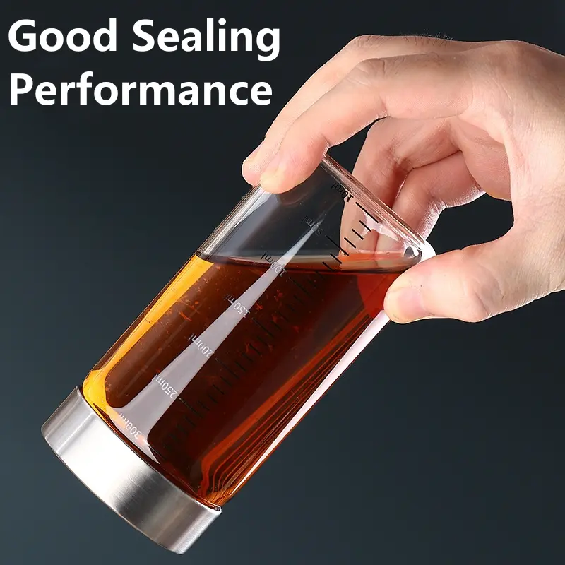 100-500ml Glass Storage Cup Portable Seal Thickening High Borosilicate Thermostability Liquid Storage Cup Scale Sealed Jar