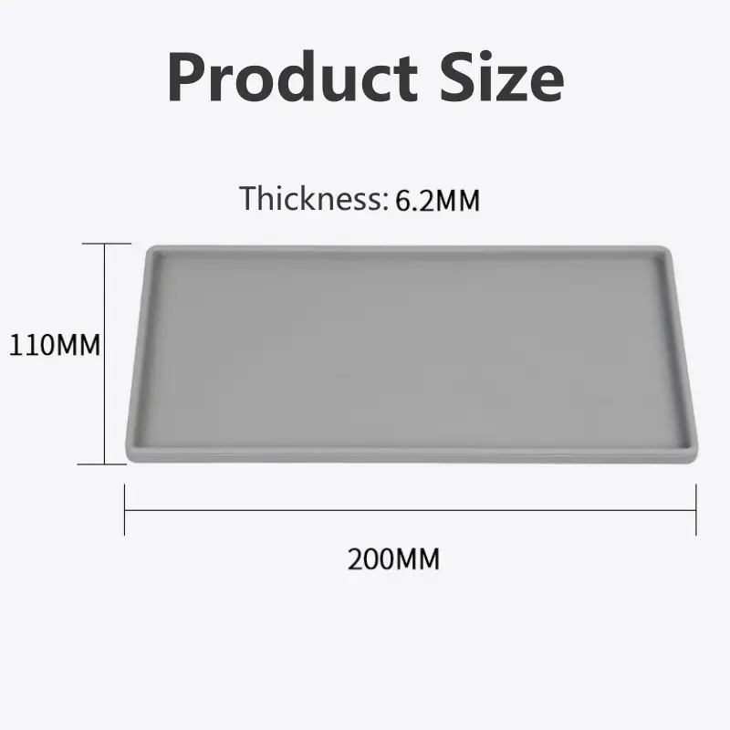 Silicone Heat-resistant Coaster Anti-slip Scratch Double Hotel Rectangular Gargle Kitchen Mat Placemat Bathroom Soap Plate