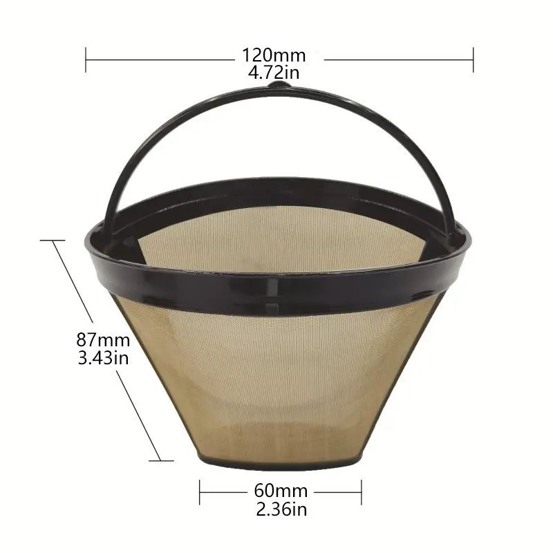 1/3pcs Cone Shape Permanent Coffee Filter Mesh Basket Stainless Steel Reusable Kitchen Coffeeware Coffee Filters Tea Brewer