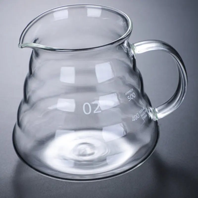 360/600/800ml Heat Resistant Coffee Pot Clear Glass Kettle Sharing Pot with Lids, Pour Over Coffee Espresso Maker Accessories