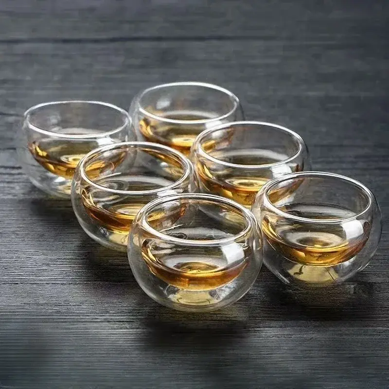 50ml 4/6pcs Glass Teacup Tea Infuser Teaware Heat Resistant High Temperature Explosion Proof Coffee Water Mug Drinkware Tea Set