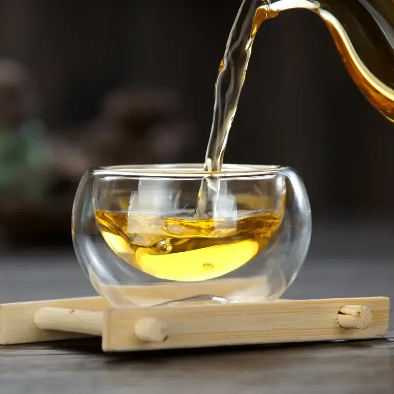 50ml 4/6pcs Glass Teacup Tea Infuser Teaware Heat Resistant High Temperature Explosion Proof Coffee Water Mug Drinkware Tea Set