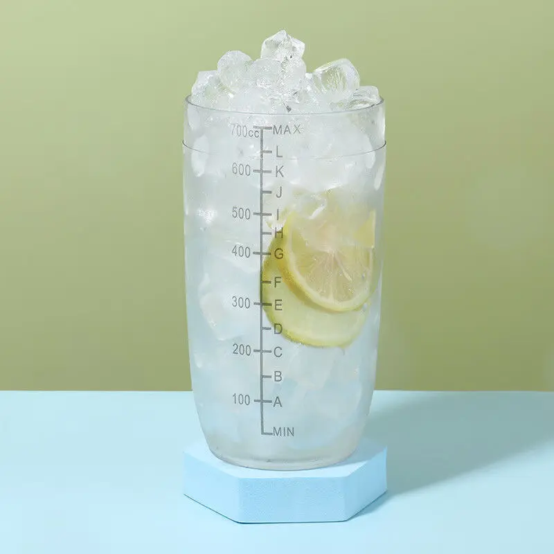 350ml/500ml/700ml/1000ml Plastic Cocktail Shaker Martini Hand Shaker Cup with Scales Milk Tea Wine Drink Shaker Mixer Bar Tools