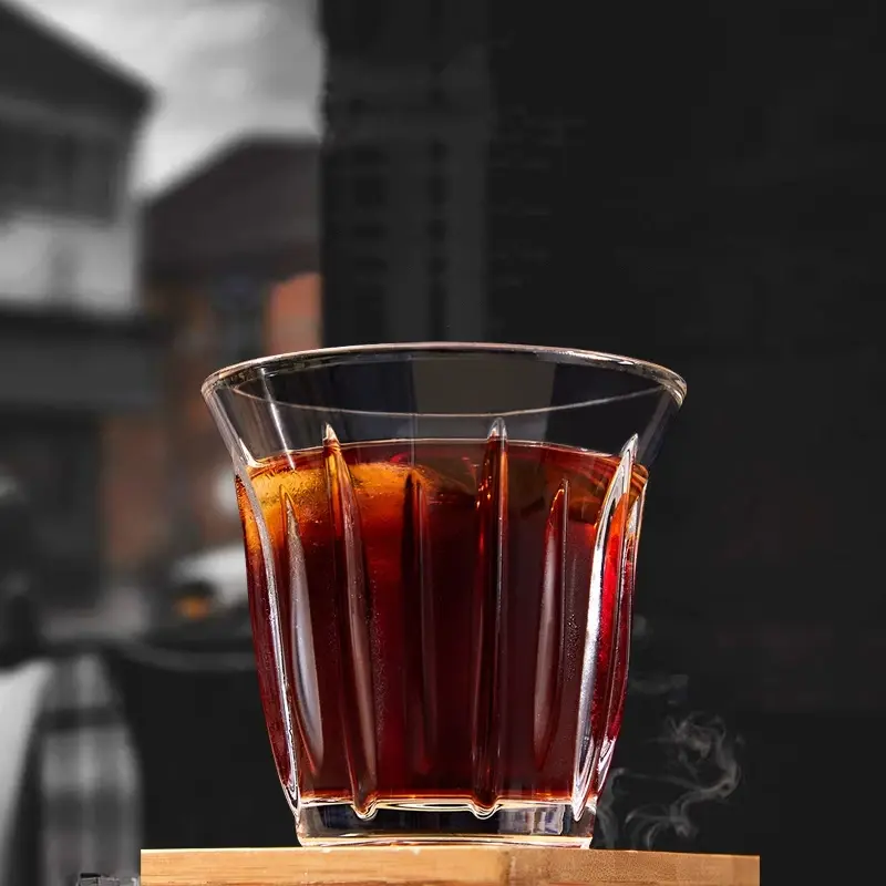 90-200ML Glass Coffee Cup Espresso Mug Art Striped Anti-scald Mocha Juice Cocktails Coffee Mugs for Latte Cappuccino Tea Cafe