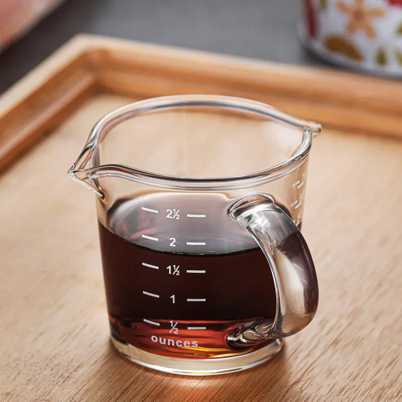 70/150ML Espresso Glass Cup Measuring Cup Milk Latte Jug Coffee Supplies Kitchen Dining & Bar Mug Drinkware Double Thick Bottom