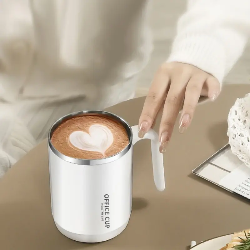 Coffee Cup Grey Creative Drinking Cup Portable Office Large Capacity Covered Milk Mug for Kitchen Travel Water Bottle Thermoses