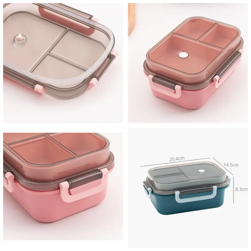 1250ml Lunch Box Portable Double-layer Compartment Food Container Microwave Picnic Fresh for Children School Office Bento Box