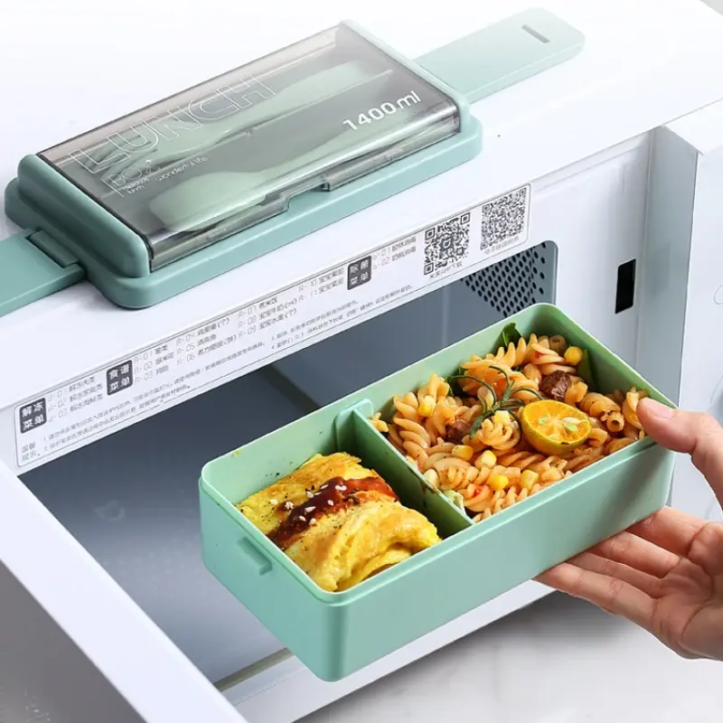 Single/double Layer Lunch Box Portable Leakproof Student Microwave Dinnerware Set with Fork Spoon Food Snack Storage Container