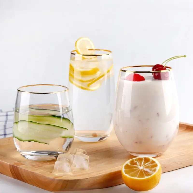 Whiskey Glass Cup Round Transparent Glass Smoothie Juice Milk Glass Cups Suitable for Drinking Whiskey Cognac Cocktail Drinkware