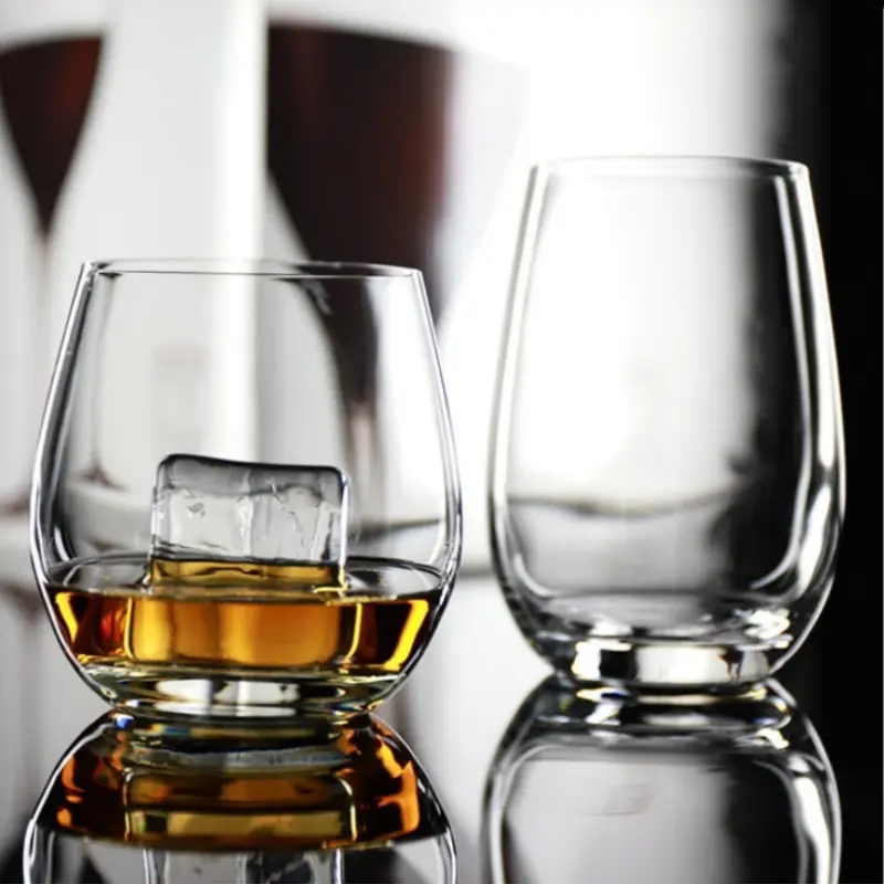 Whiskey Glass Cup Round Transparent Glass Smoothie Juice Milk Glass Cups Suitable for Drinking Whiskey Cognac Cocktail Drinkware