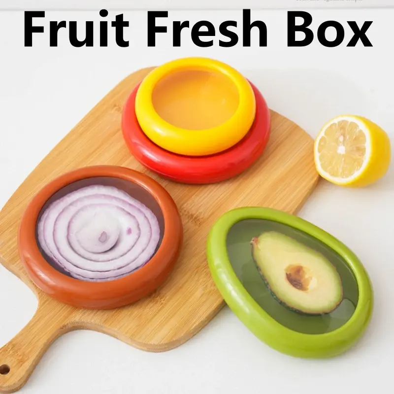 4PCS Kitchen Storage Box Fruit Vegetable Container Fresh Box Avocado Tomato Lemon Onion Fresh-Keeping Crisper Kitchen Gadgets