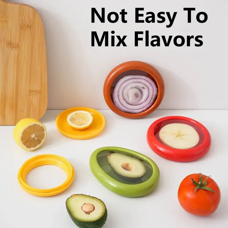 4PCS Kitchen Storage Box Fruit Vegetable Container Fresh Box Avocado Tomato Lemon Onion Fresh-Keeping Crisper Kitchen Gadgets