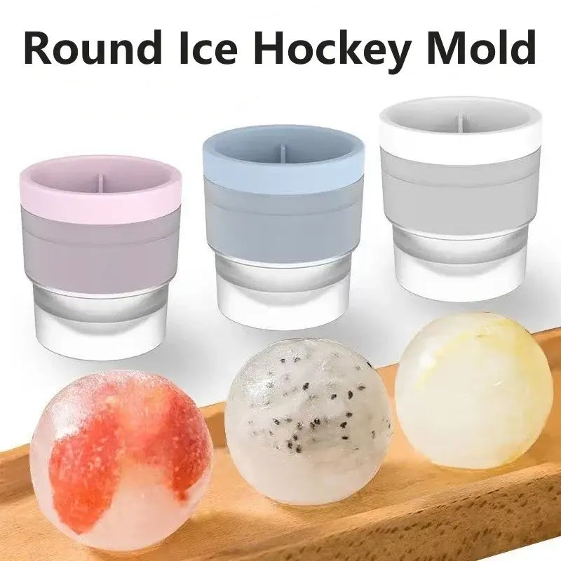 Clear Whiskey Large Ice Ball Mold No Bubbles Food Grade Silicone Ice Mold Large Round Ball Ice Tray Quick Freezer Kitchen Tools