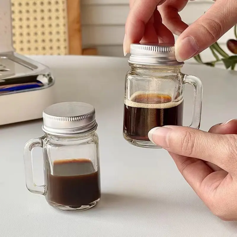 10Pcs 35ml Storage Jars with Aluminum Lids Mini Jar for Jam Honey Canister Milk Juice Bottle Cosmetic Jars Food Travel Bottle