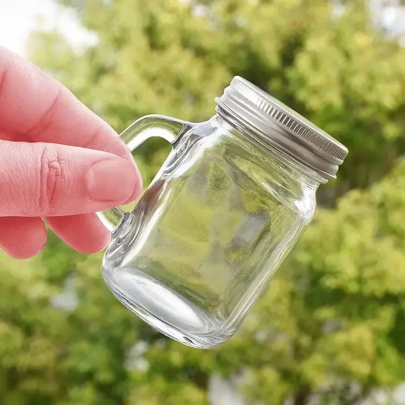 10Pcs 35ml Storage Jars with Aluminum Lids Mini Jar for Jam Honey Canister Milk Juice Bottle Cosmetic Jars Food Travel Bottle