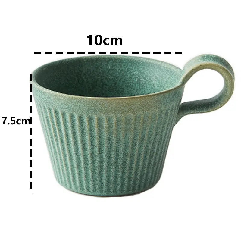 320ml Handmade Ceramic Coffee Mug Retro Coarse Pottery Style Pottery Cups Milk Oat Breakfast Cup Heat Resistant Creative Tea Cup