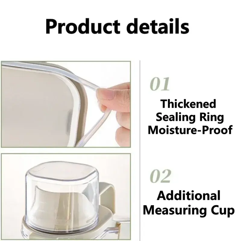 1.6L Food Grade Grain and Miscellaneous Grain Storage Box, Rice Bucket Storage Tank, Moisture-Proof Kitchen Sealing Tank