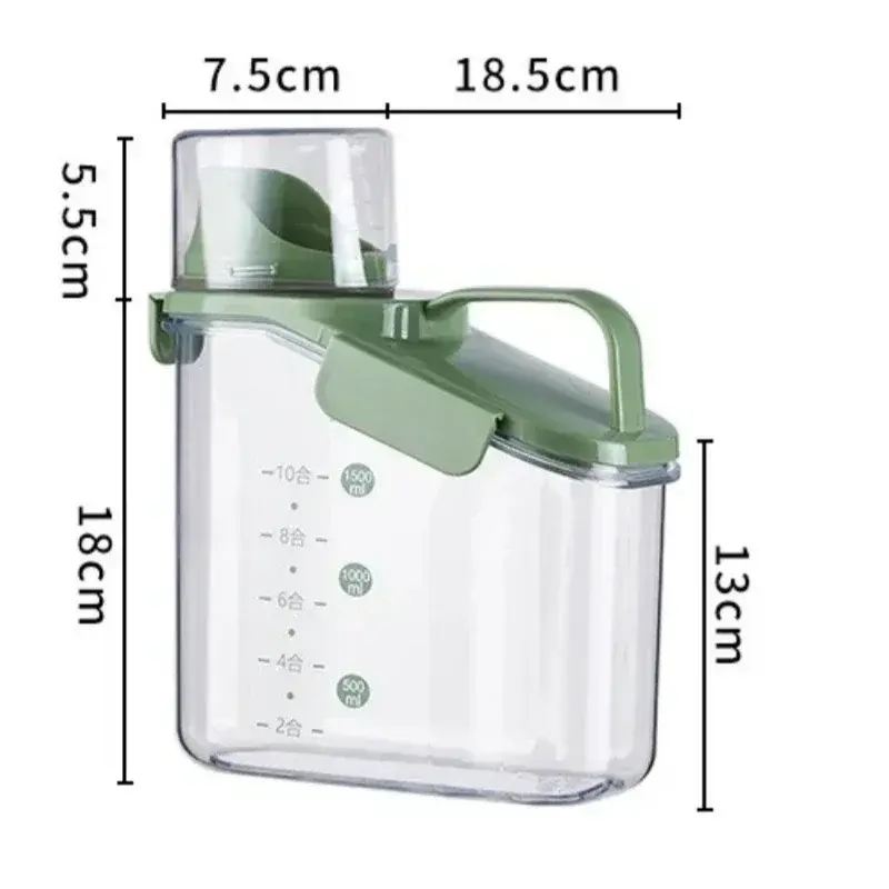 1.6L Food Grade Grain and Miscellaneous Grain Storage Box, Rice Bucket Storage Tank, Moisture-Proof Kitchen Sealing Tank