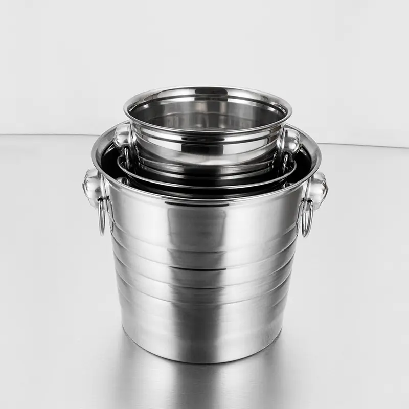 1/3/5L Wine Beer Cooler Bucket Stainless Steel Ice Cake Maker for KTV Bar Kitchen Party Barware Snack Container Champagne Bucket