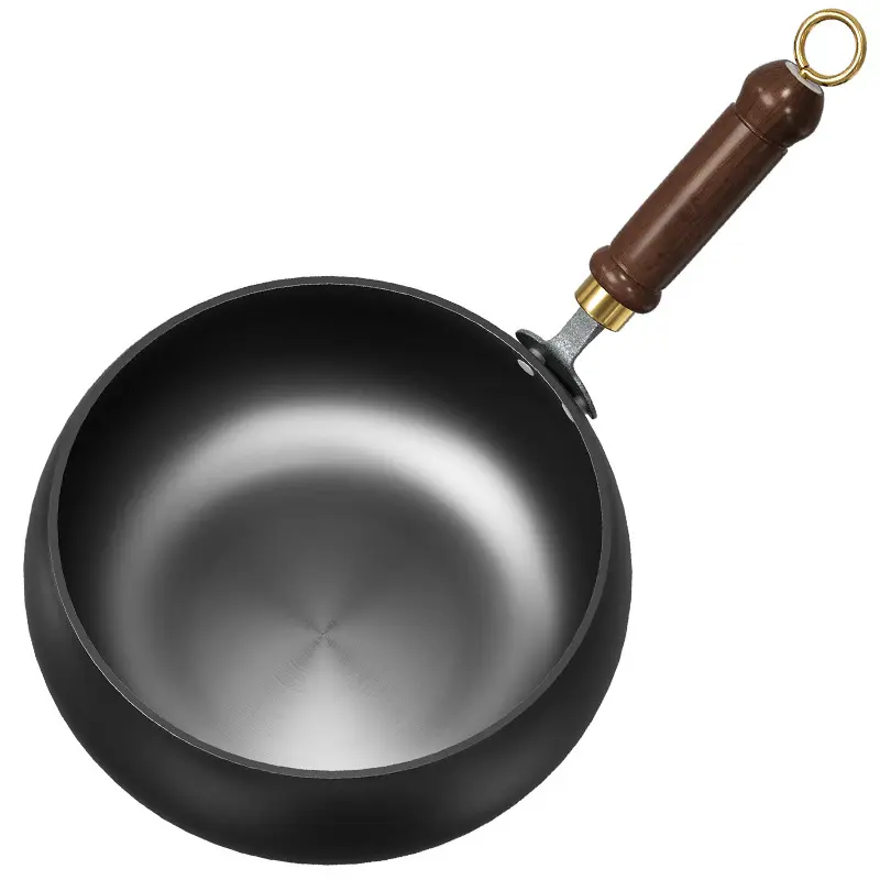 Handmade Forging Pot Deepened Non-stick Iron Pot Flat Bottom Uncoated Small Frying Pan Iron Pan Omelette Frying Pan Cookware