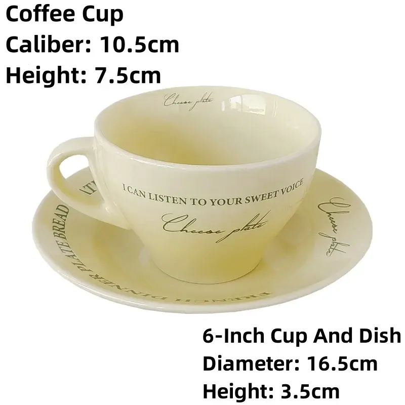 Coffee Mugs Ceramic Milk Tableware Tea Tools Cute Ins Korean Style Oatmeal Breakfast Drink Juice Tea Cup and Saucer Sets