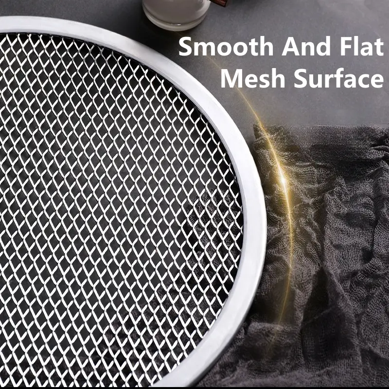 6/8/10/12/14inch Round Pizza Baking Tray DIY Pizza Screen Baking Tray Metal Net Non-stick Mold for Oven Seamless Aluminum Screen
