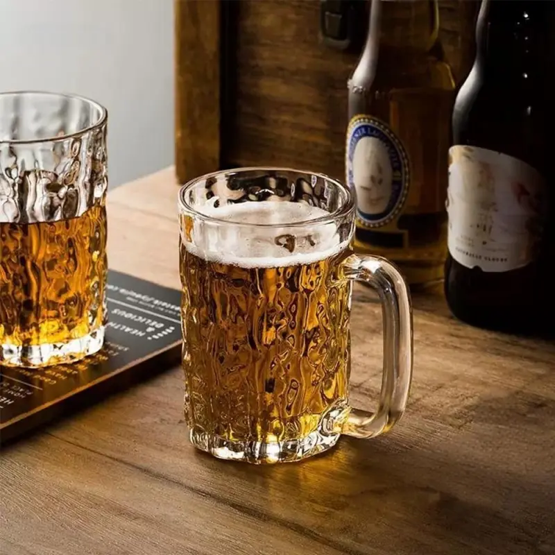 2PCS Glass Beer Cup Whiskey Cups Drinkware Kitchen Glasses for Cocktail Breakfast Milk Iced Coffee Water Household Wine Glass