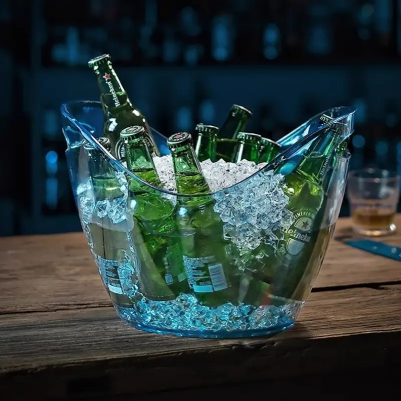 Transparent Ice Storage Bucket Beer Wine Bucket Bar Ice Bucket Container Champagne Can Wine Champagne Chiller for Family Reunion