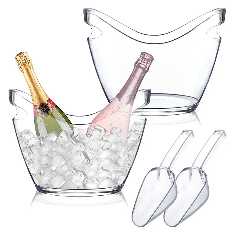 Transparent Ice Storage Bucket Beer Wine Bucket Bar Ice Bucket Container Champagne Can Wine Champagne Chiller for Family Reunion