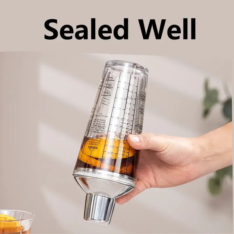 Glass Cocktail Shaker Martini Hand Shaker Cup with Scales 400/600ml Milk Tea Lemon Tea Wine Drink Shaker Mixer Bar Tool