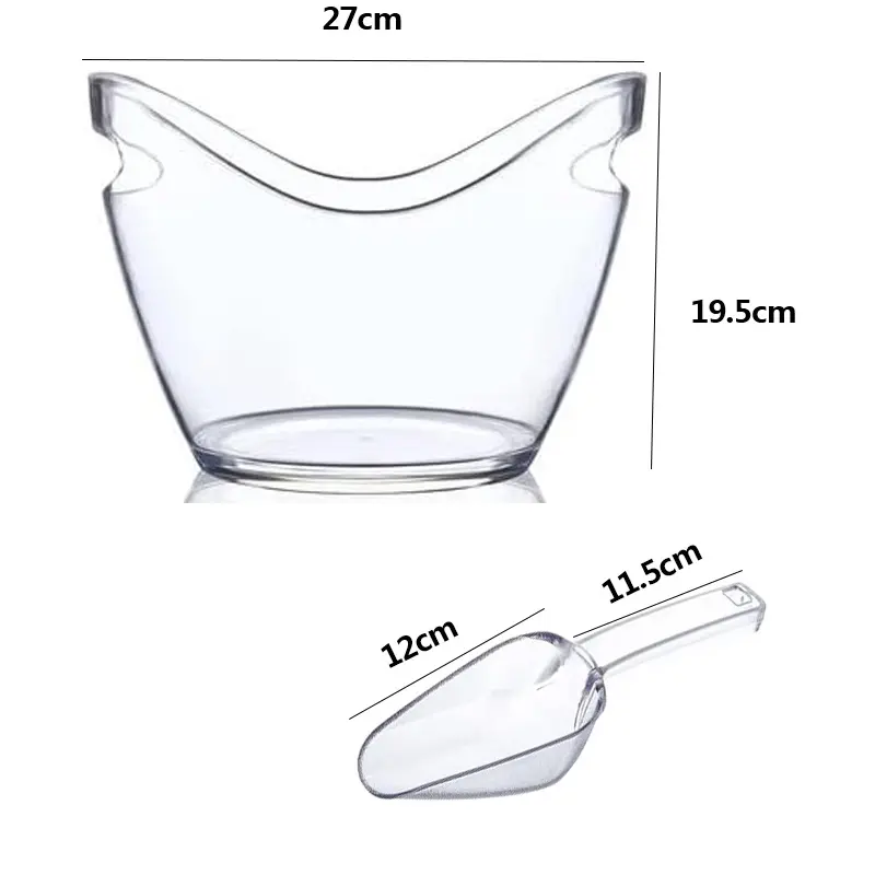 Transparent Ice Storage Bucket Beer Wine Bucket Bar Ice Bucket Container Champagne Can Wine Champagne Chiller for Family Reunion