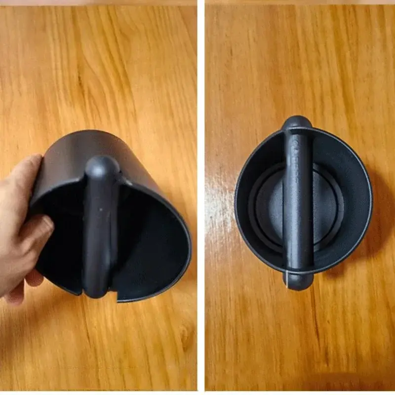 Coffee Knock Box Shock-Absorbent Anti-slip Espresso Oblique Mouth Dump Bucket for Coffee Grounds Bar Coffee Grind Waste Bin