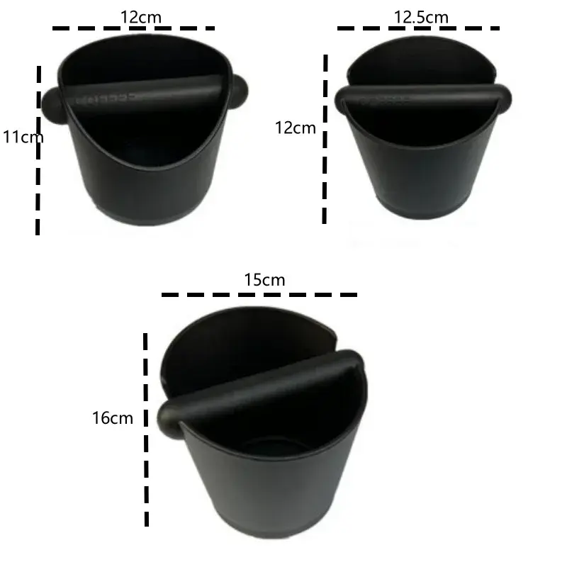 Coffee Knock Box Shock-Absorbent Anti-slip Espresso Oblique Mouth Dump Bucket for Coffee Grounds Bar Coffee Grind Waste Bin