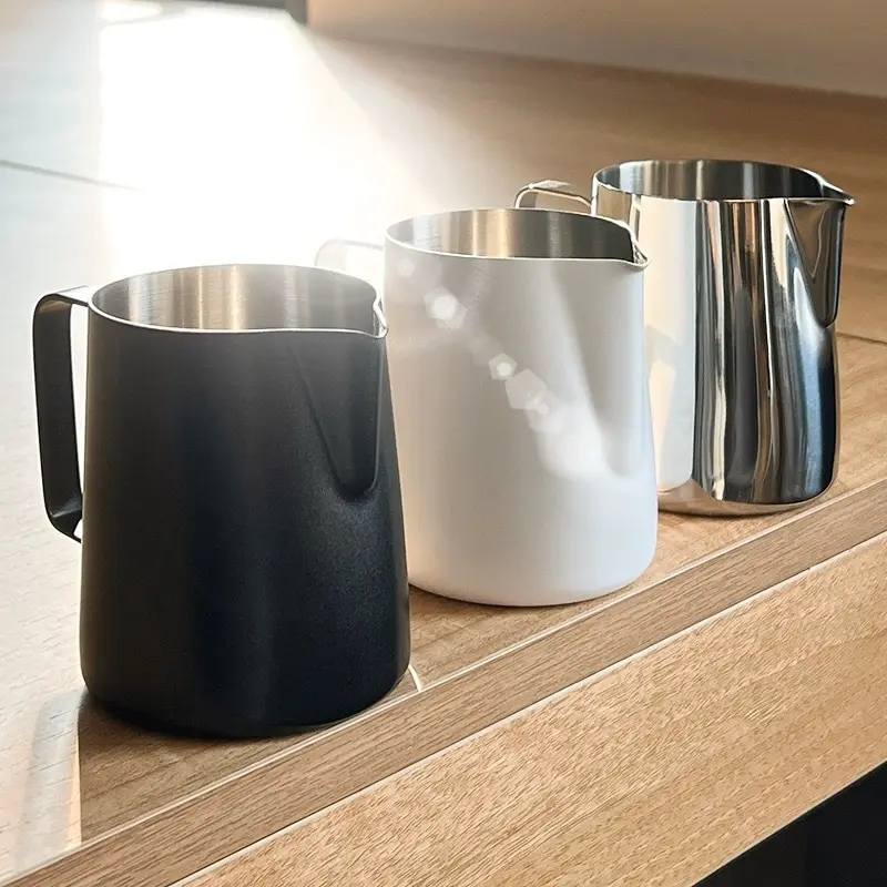 350/600ml Thickened 304 Stainless Steel Coffee Latte Art Cup, Milk Cup, Hand-Pouring Coffee Pot, for Cafe Coffee Shops, Kitchens