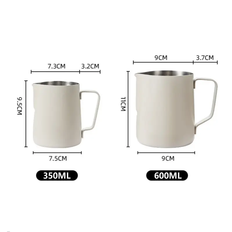350/600ml Thickened 304 Stainless Steel Coffee Latte Art Cup, Milk Cup, Hand-Pouring Coffee Pot, for Cafe Coffee Shops, Kitchens