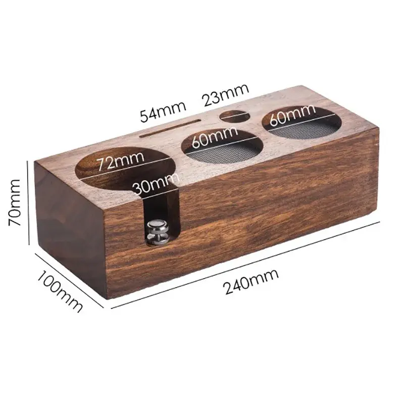 Coffee Tamper Station Stand Wooden Non-slip Espresso Portafilter Holder Coffee brush Filter Storage Stand Barista Accessories