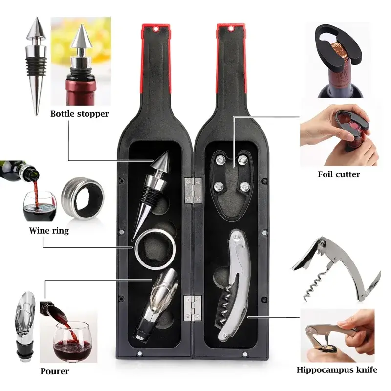 3/5Pcs Red Wine Bottle Opener Set Stainless Steel Bottle Opener Multifunctional Red Wine Bottle Creative Opener Bar Accessories