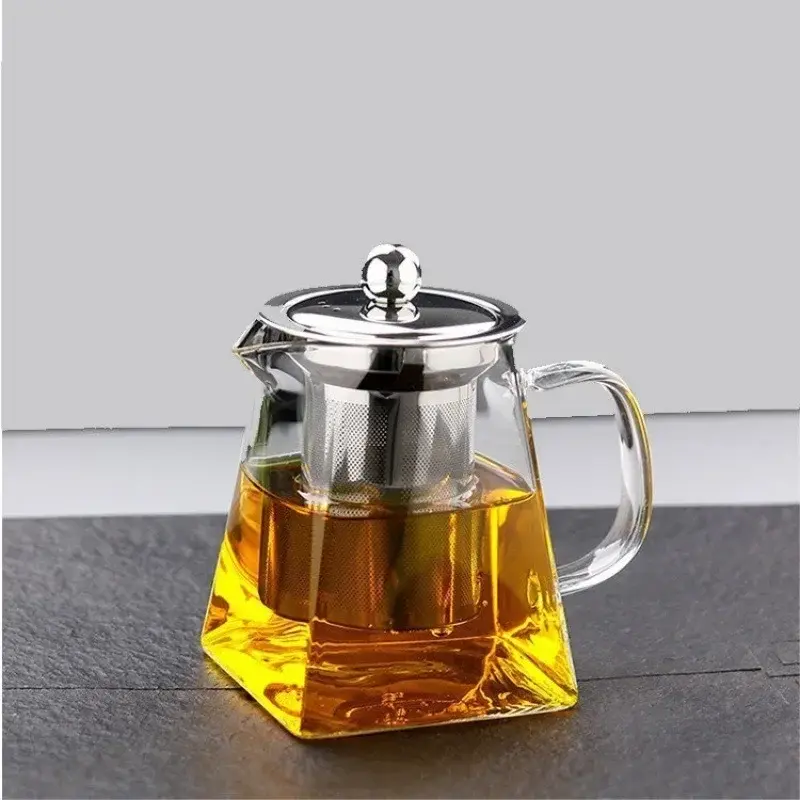 350/550/750ML Glass Teapot with Infuser Clear Heat Resistant High Borosilicate Glass Teapot Office Home Summer Winter Drinkware