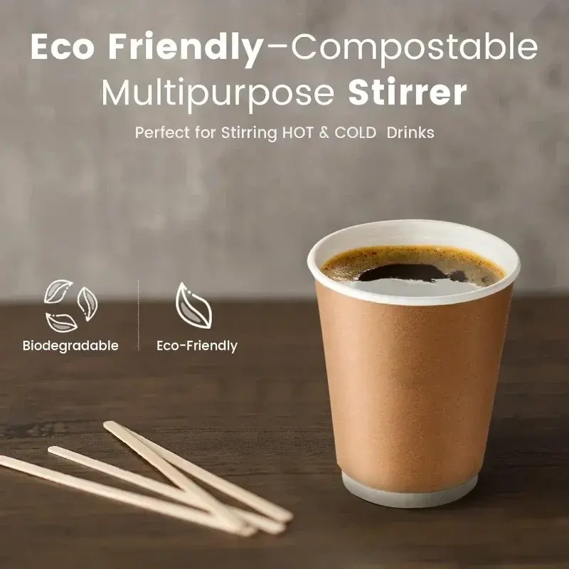 50/100pcs Disposable Wood Coffee Stirrer Sticks Beverage Sticks Milk Honey Stir Stick Ice Cream Frozen Treats Stick Bar Home Use