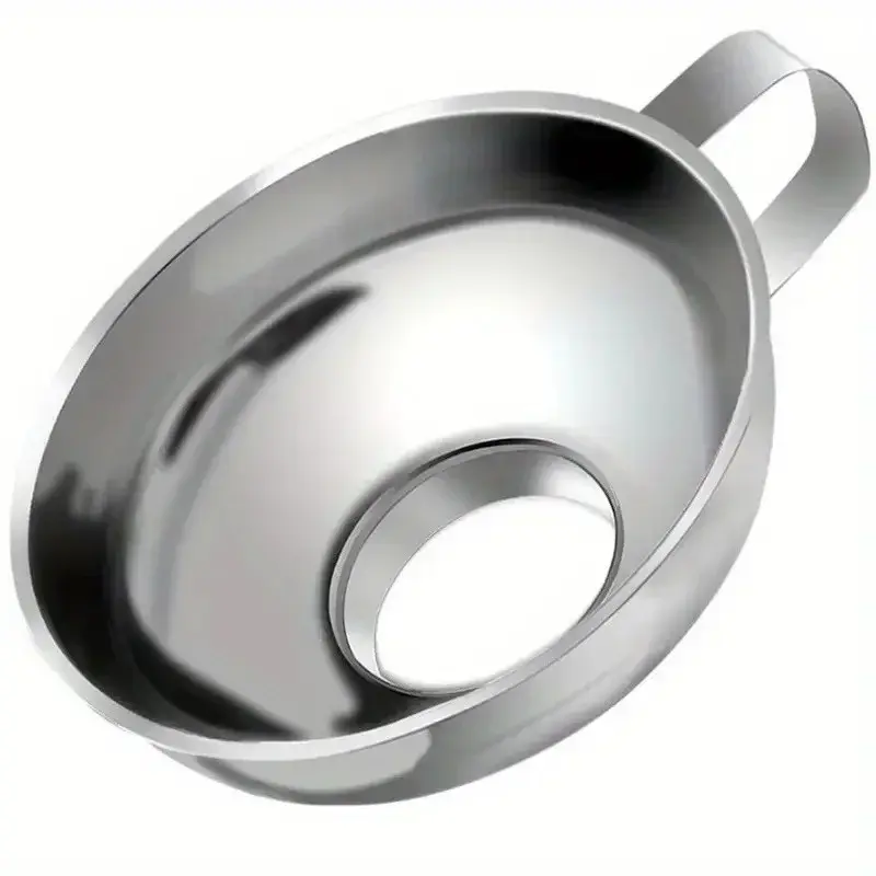 Wide Mouth Stainless Steel Funnel Jam Salad Dressing Filler Strainer with Handle Suitable for Grain Canning Kitchen Spice Gadget